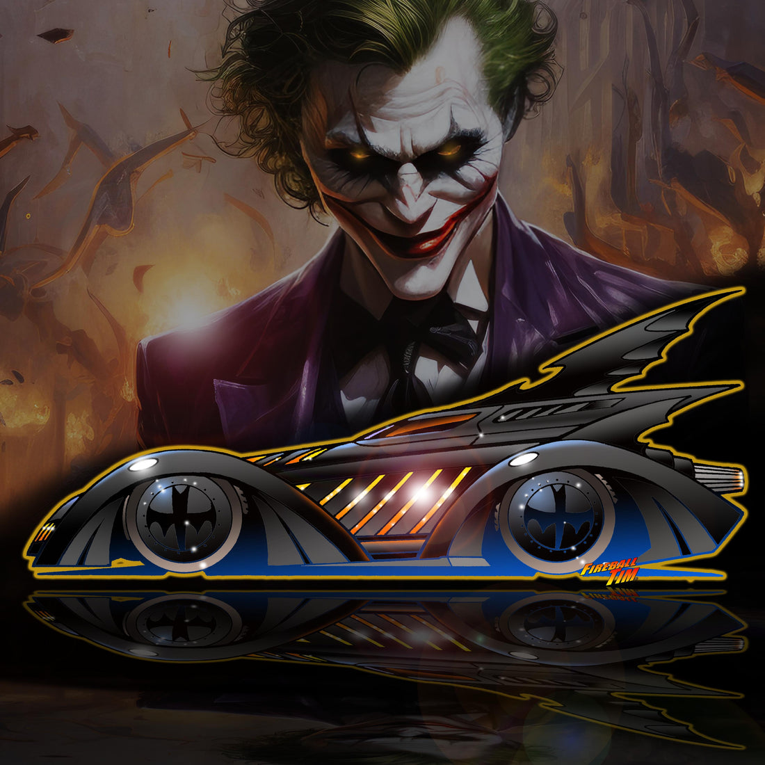 Batman Forever Fireball Tim Garage Automotive Pop Culture Art