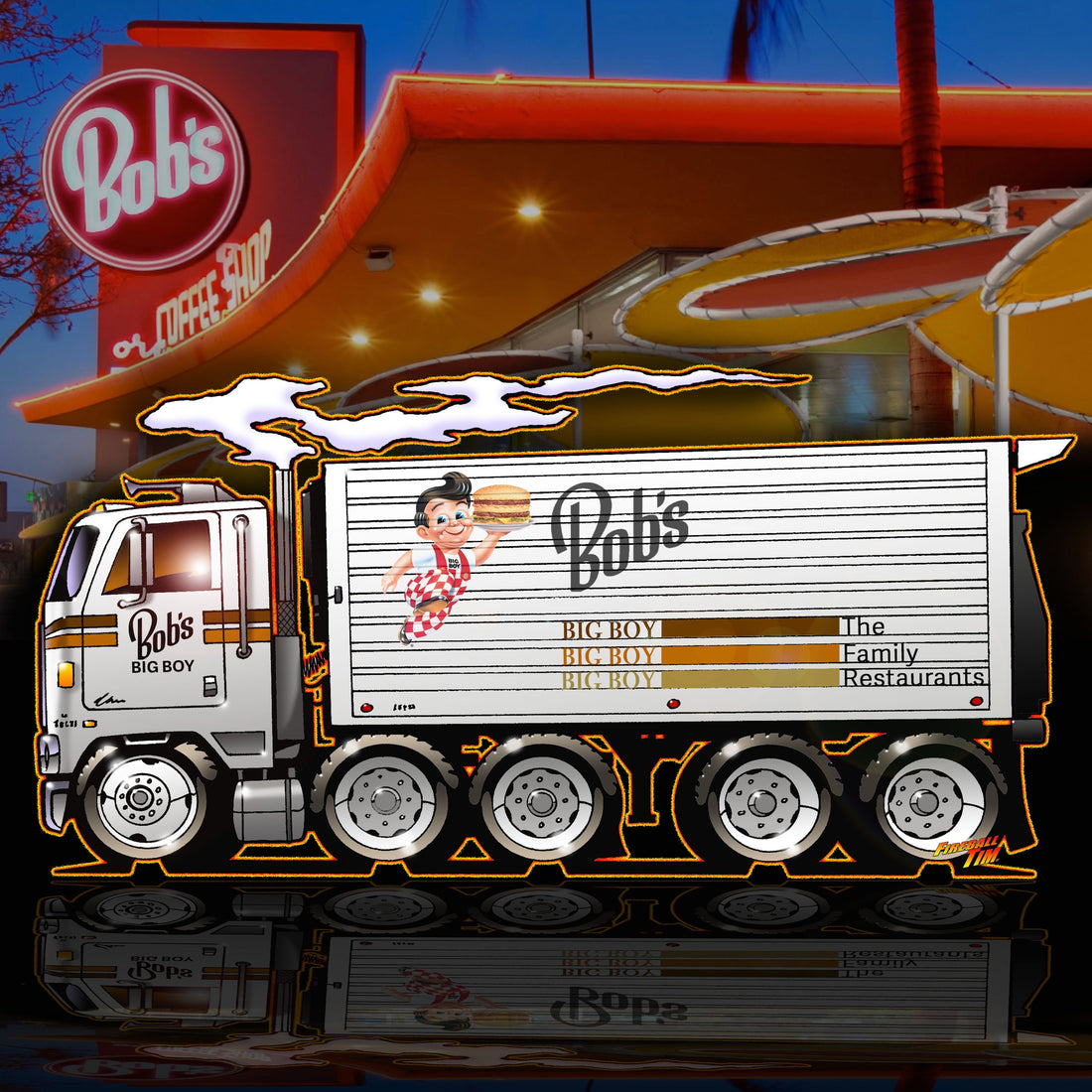 Bob's Big Boy Automotive Pop Culture Art by Fireball Tim Garage
