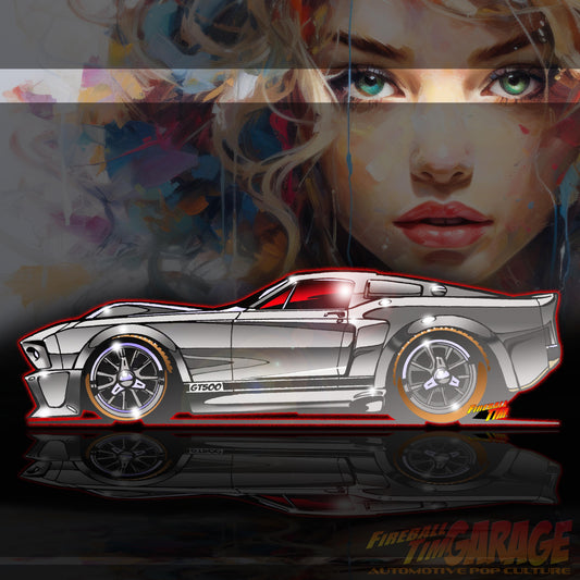 Ford Mustang Automotive Pop Culture Concept Art by Fireball Tim Garage