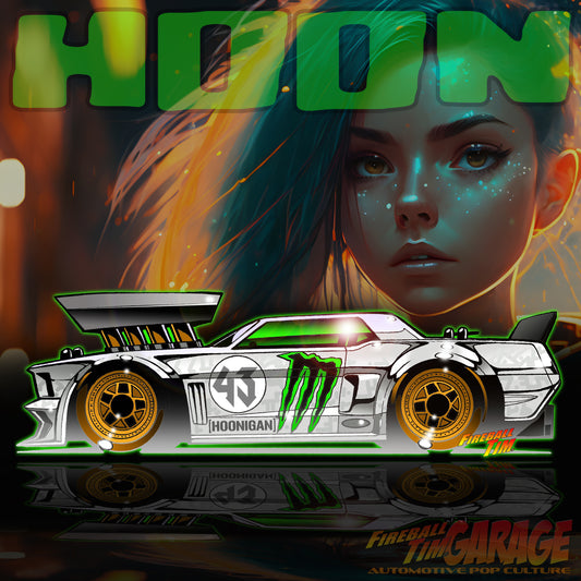 Hoonigan Mustang Automotive Pop Culture Concept Art by Fireball Tim Garage