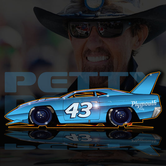 Nascar Richard Petty Automotive Pop Culture Art by Fireball Tim Garage