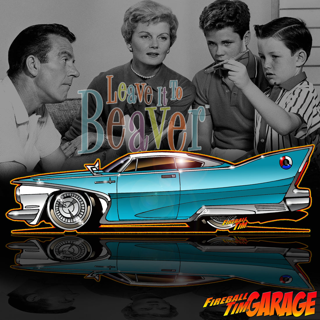 Leave it to Beaver Automotive Pop Culture Art by Fireball Tim Garage
