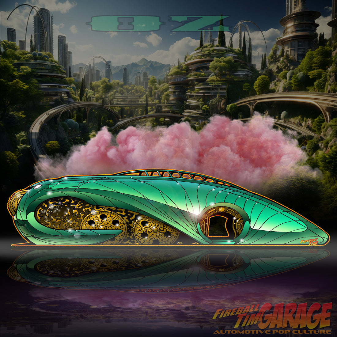 Wicked Automotive Pop Culture Art by Fireball Tim Garage