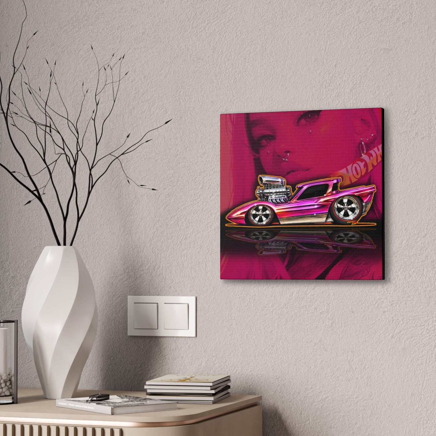 HOT WHEELS Sweet 16 PYTHON Collectible Fireball Art Canvas Stretched Print