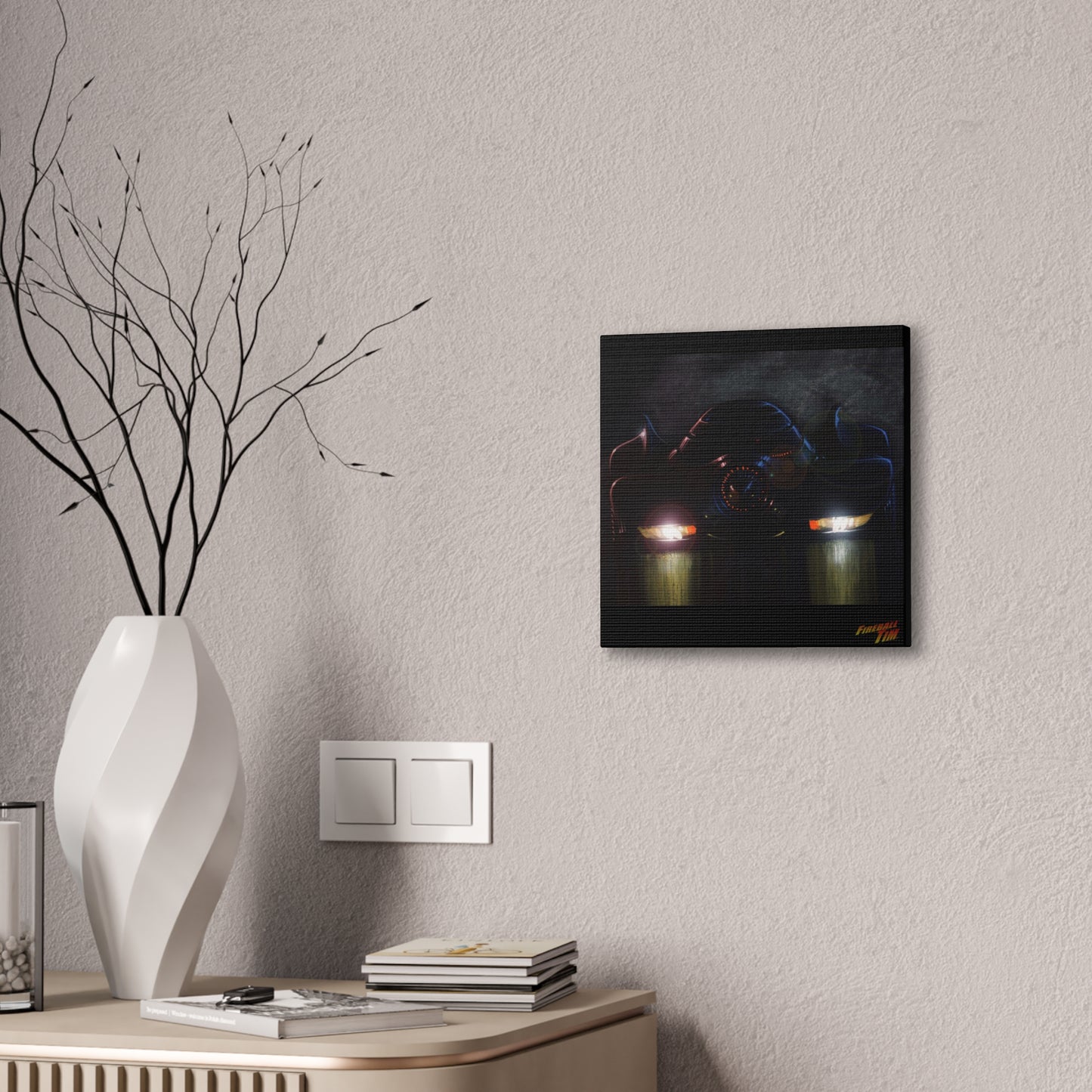 BATMOBILE 1989 BATMAN Fireball Canvas Art Wall Print - 12x12