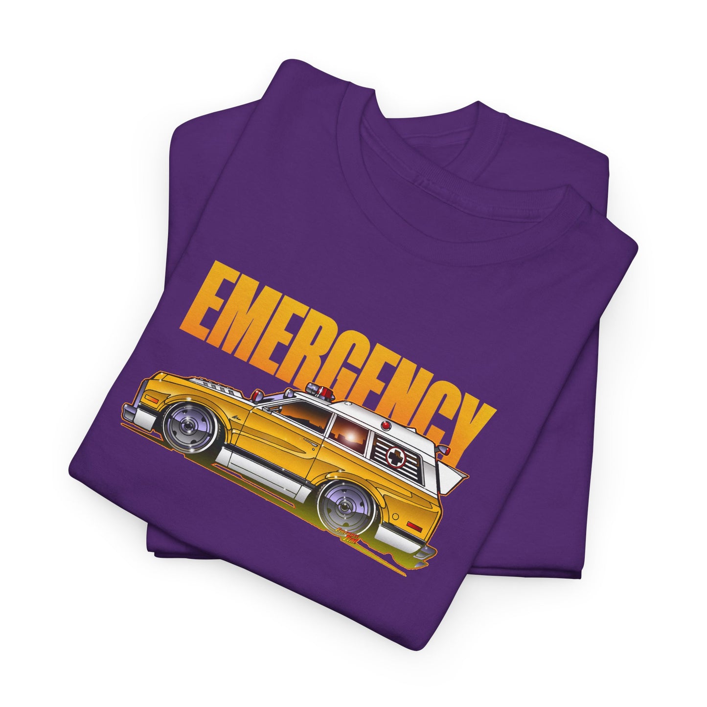 EMERGENCY TV Show 1970 Chevy Suburban AMBULANCE Concept Art Cotton Tee 11 Colors