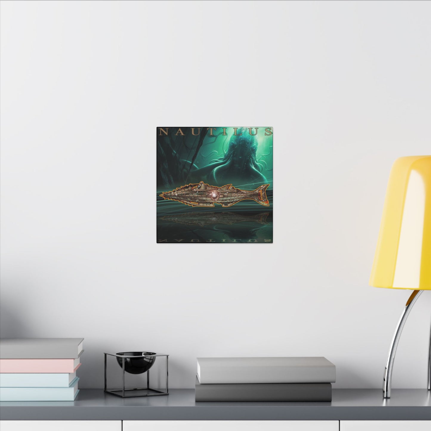 20,000 LEAGUES NAUTILUS SUBMARINE Fireball Art Canvas Print - 12x12