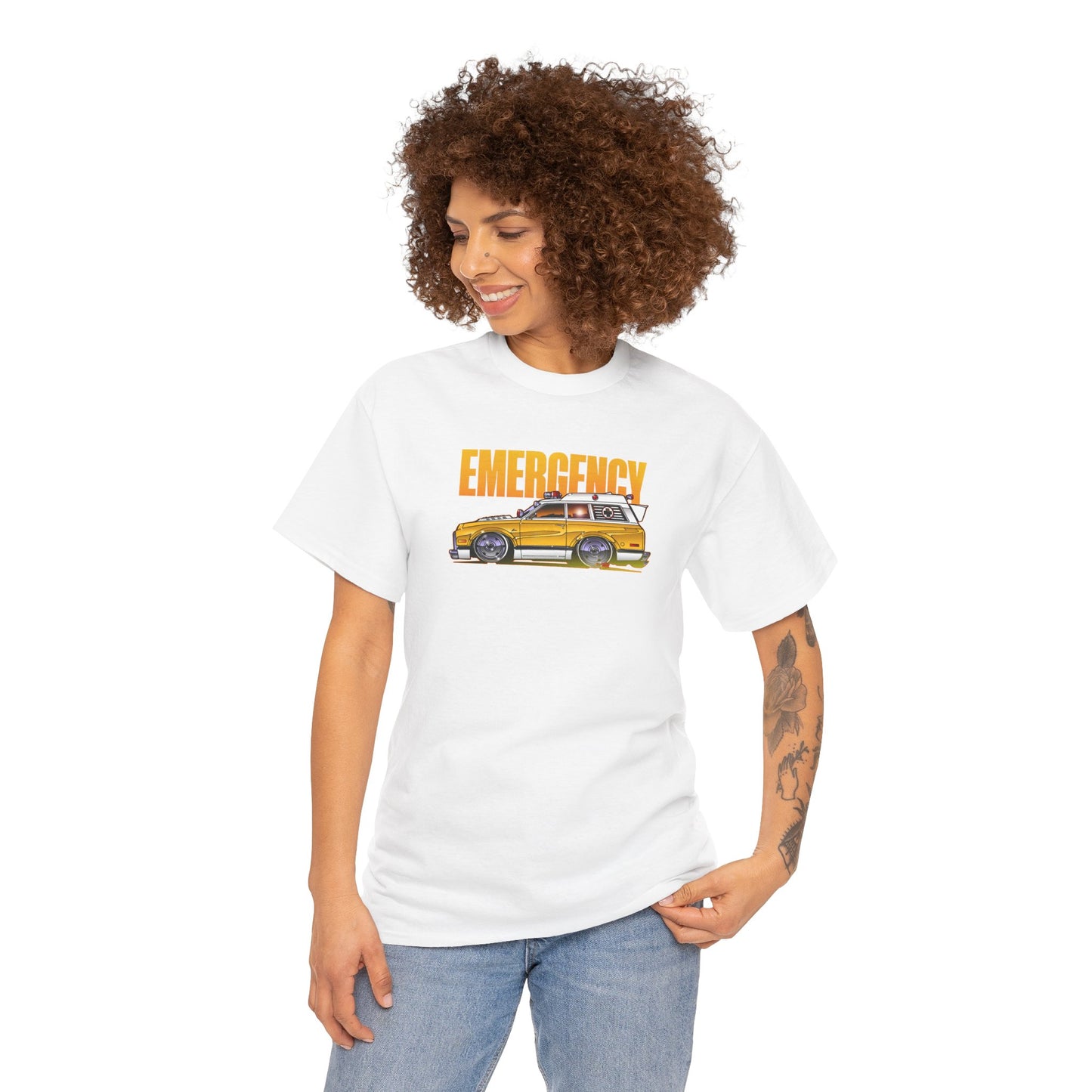 EMERGENCY TV Show 1970 Chevy Suburban AMBULANCE Concept Art Cotton Tee 11 Colors