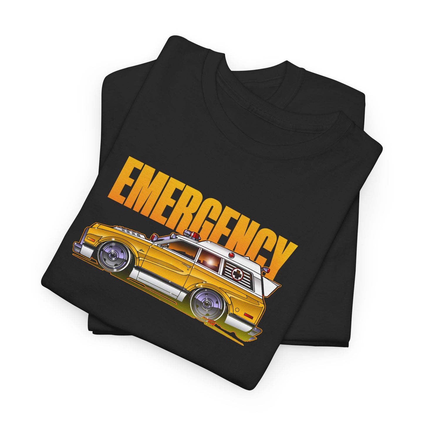 EMERGENCY TV Show 1970 Chevy Suburban AMBULANCE Concept Art Cotton Tee 11 Colors