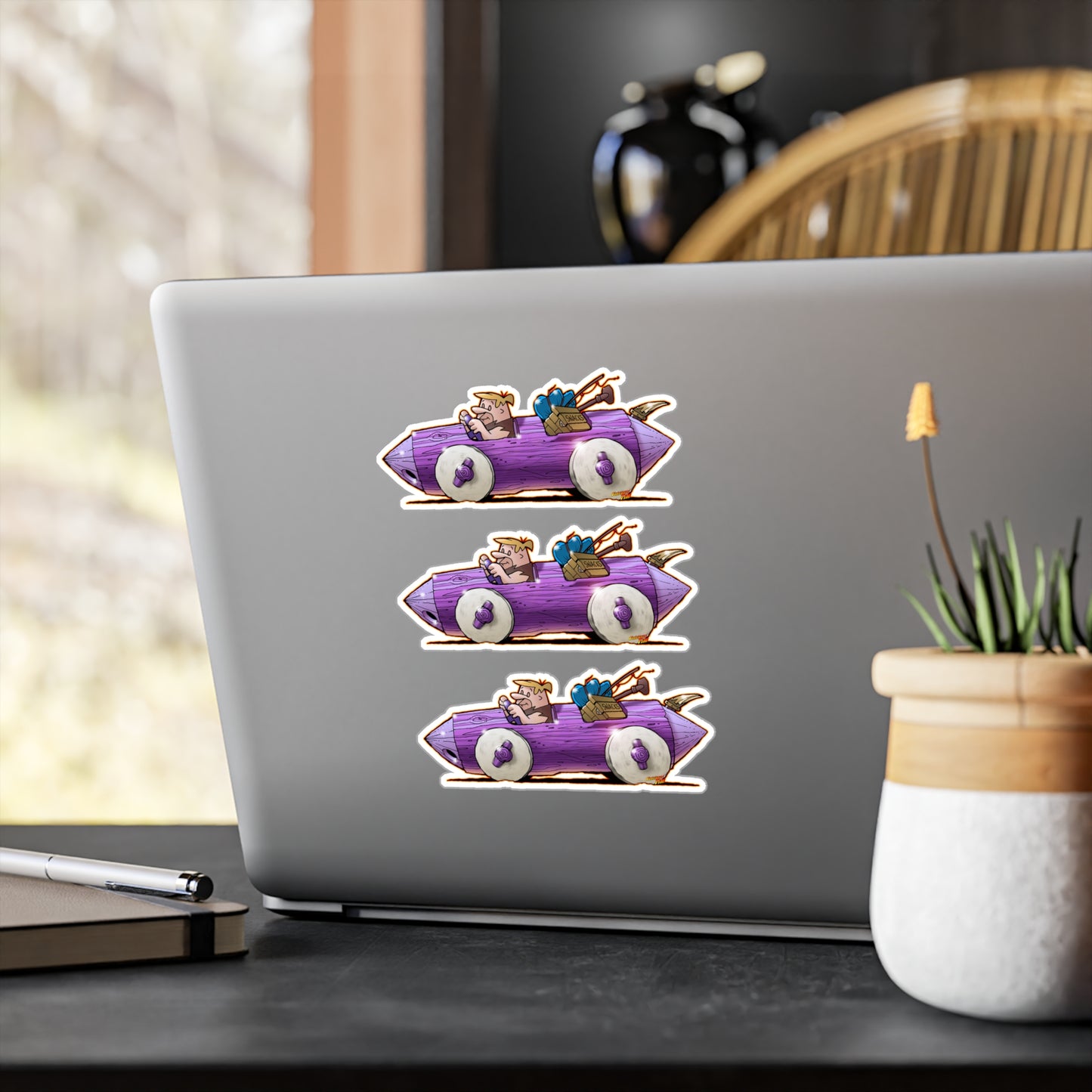 FLINSTONES BARNEY RUBBLE Gone Fishing Fireball Collectible Decal Sticker Set