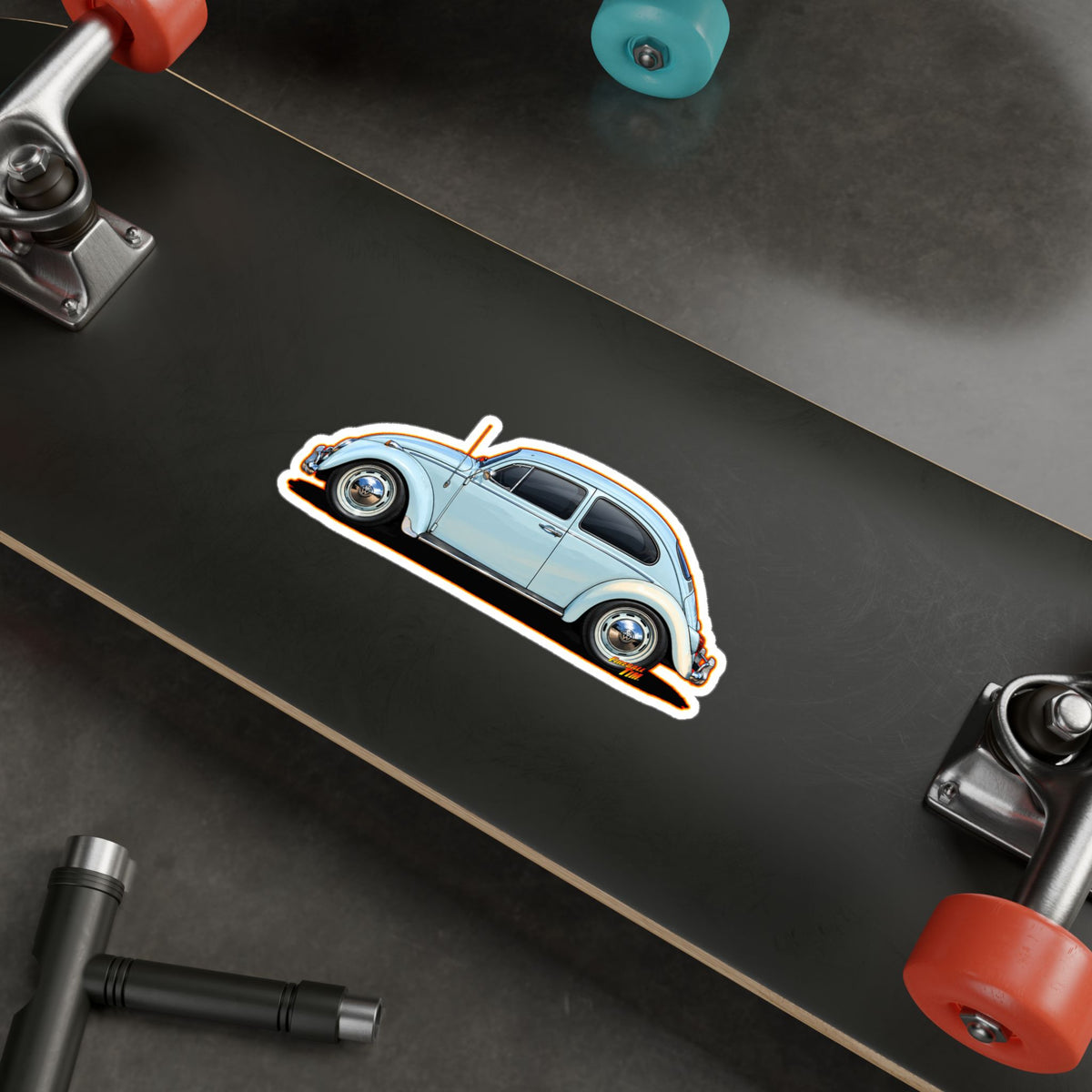 CLASSIC VOLKSWAGEN VW Bug Collectible Fireball Art Stickers in 4 Sizes