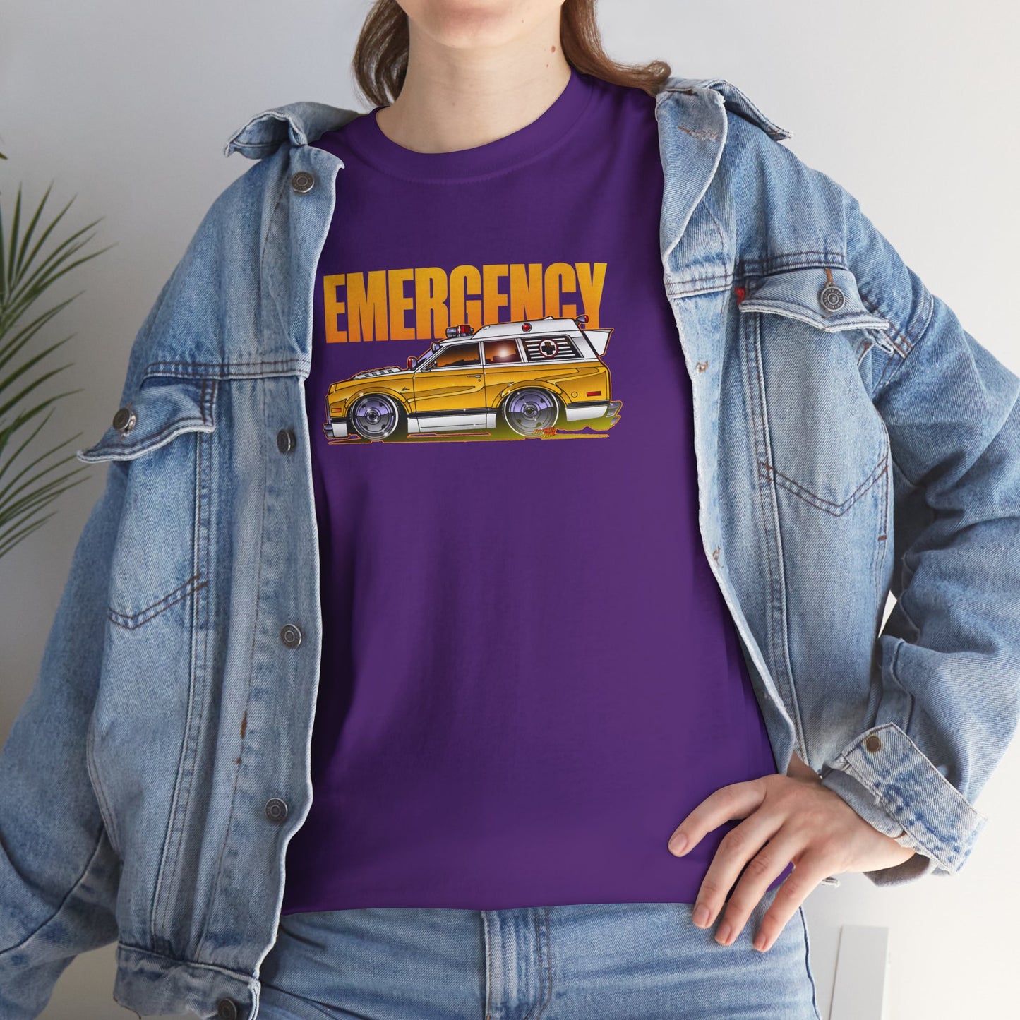 EMERGENCY TV Show 1970 Chevy Suburban AMBULANCE Concept Art Cotton Tee 11 Colors