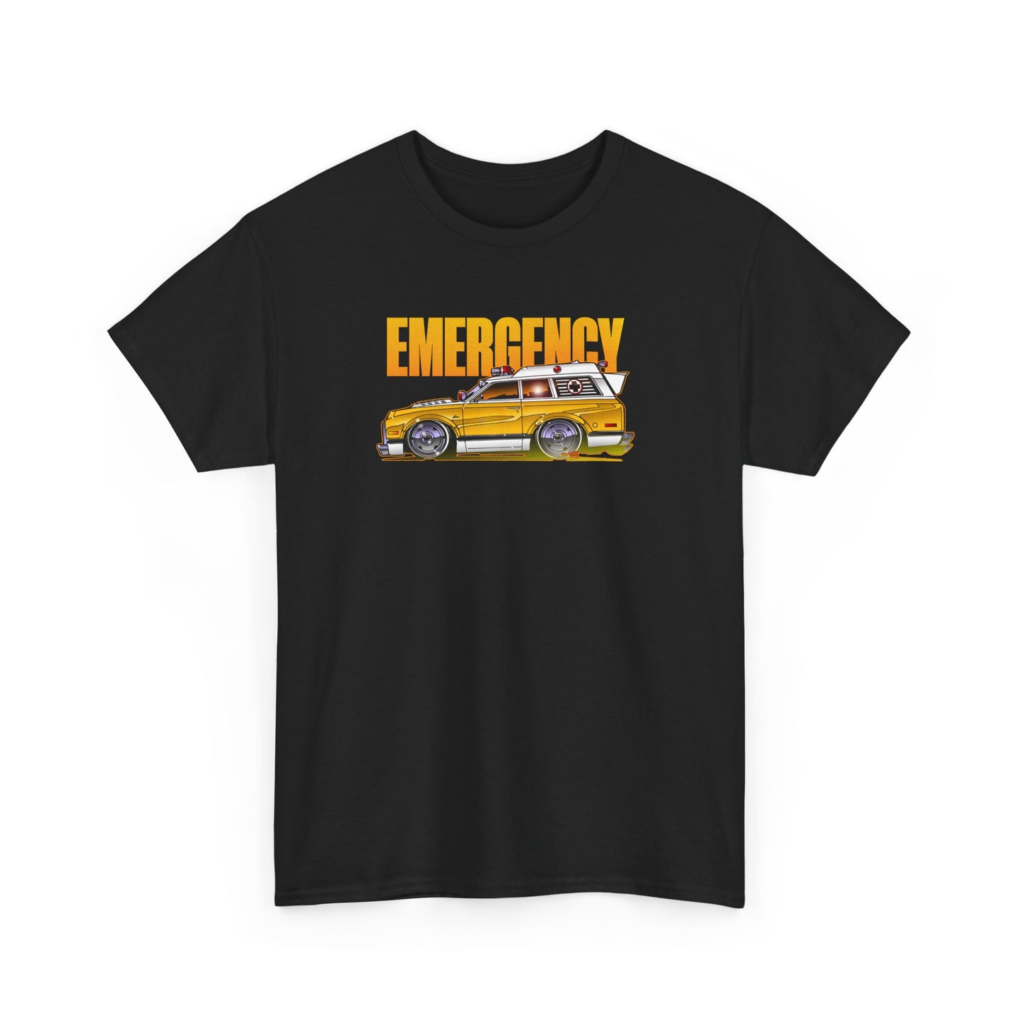EMERGENCY TV Show 1970 Chevy Suburban AMBULANCE Concept Art Cotton Tee 11 Colors