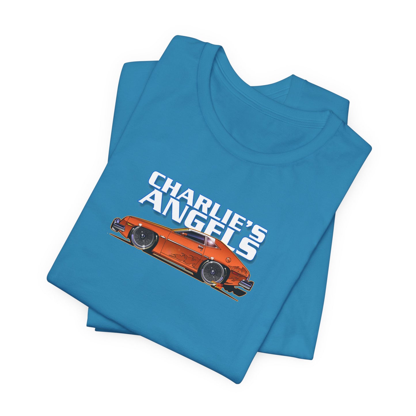 CHARLIES ANGELS 1977 Ford Pinto Concept Art Short Sleeve Tee 12 Colors