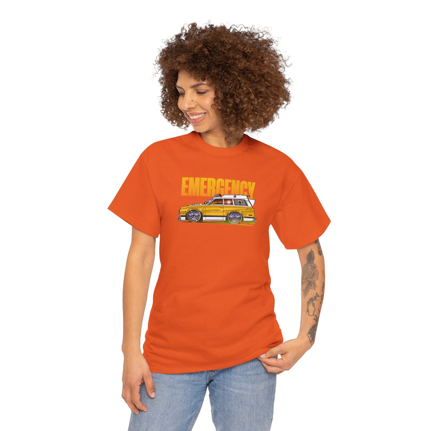 EMERGENCY TV Show 1970 Chevy Suburban AMBULANCE Concept Art Cotton Tee 11 Colors
