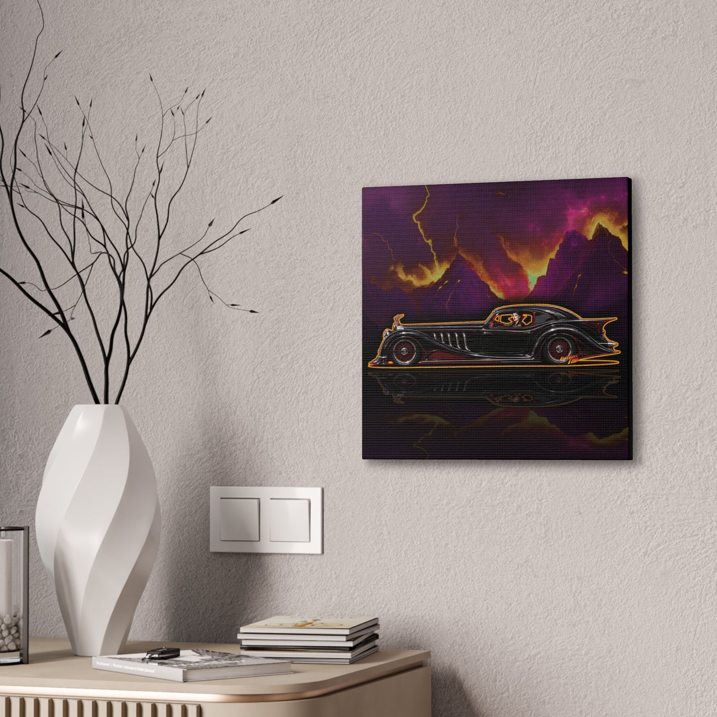 MONSTER MACHINES Vampiress Countessa Halloween Collectible Fireball Art Canvas Stretched Print