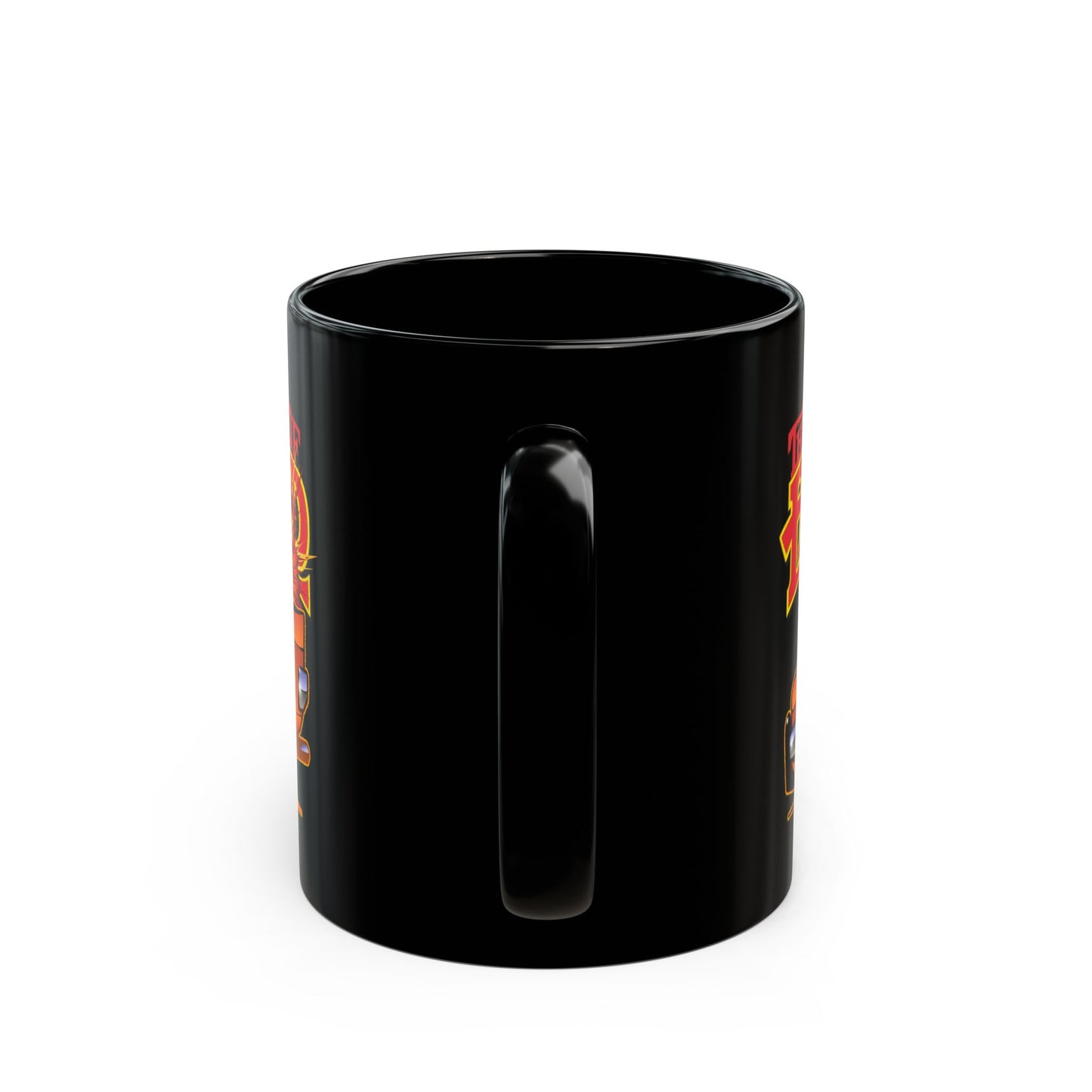 DUKES OF HAZZARD '01' Orange General Lee Charger Black Mug — Retro Car Fan Coffee Cup (11oz/15oz)