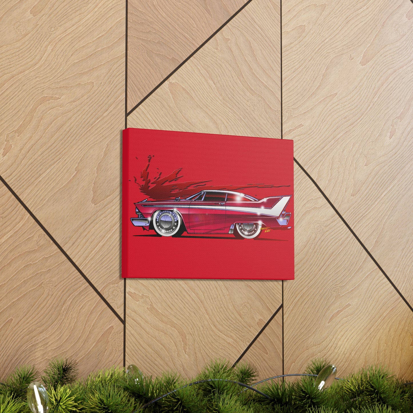 CHRISTINE Movie Car 1958 Plymouth Fury Concept Art Canvas Print 11x14