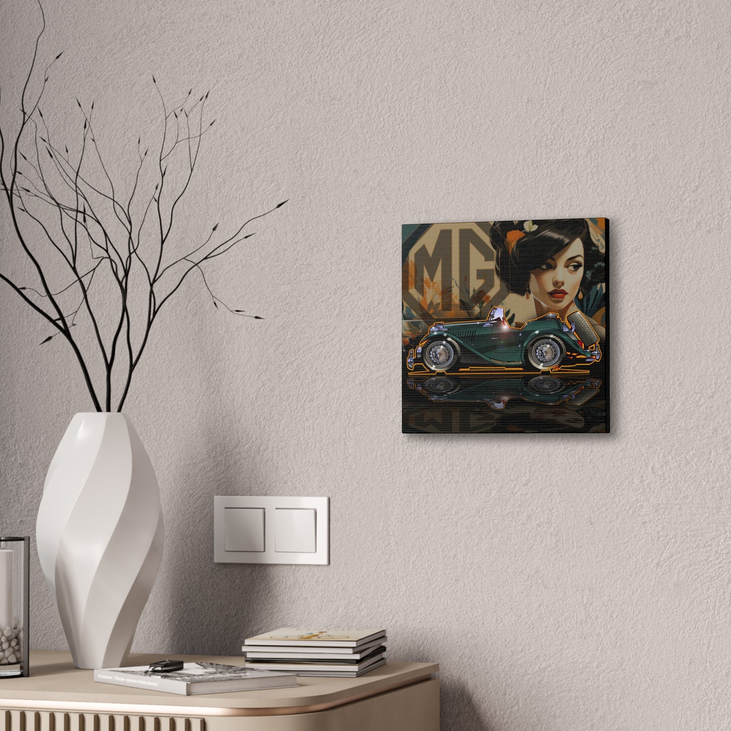 MG TD 1952 Vintage Classic Car Canvas Art Print - 2 Sizes
