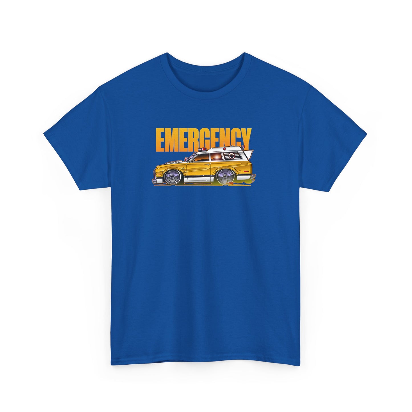 EMERGENCY TV Show 1970 Chevy Suburban AMBULANCE Concept Art Cotton Tee 11 Colors