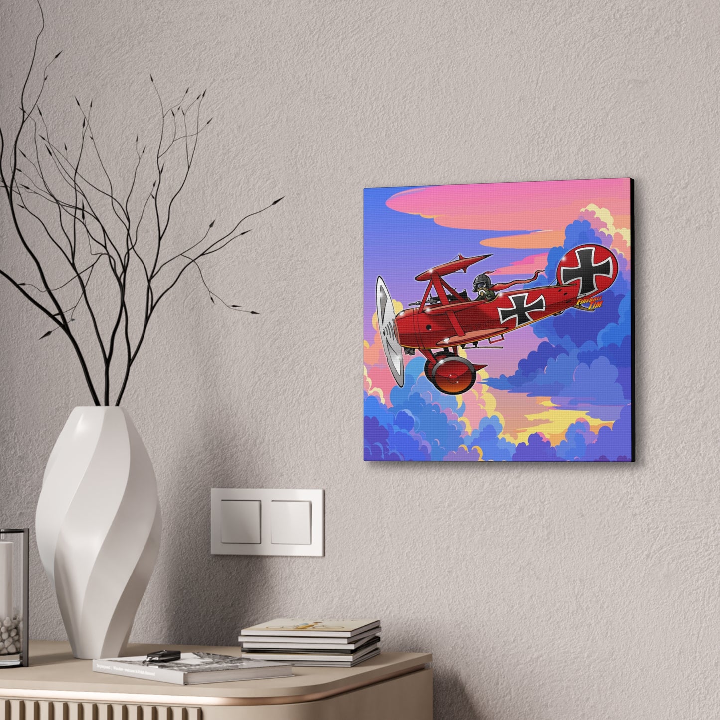 RED BARON FOKKER WW1 Fighter Airplane Canvas Art Print