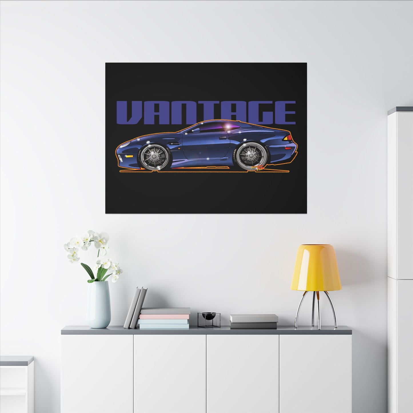 ASTON MARTIN VANTAGE 2001 Fireball Art Canvas Print