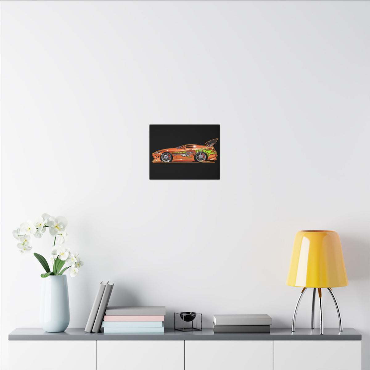 FAST & FURIOUS 1994 TOYOTA SUPRA MK IV Fireball Art Canvas Print - 11x14