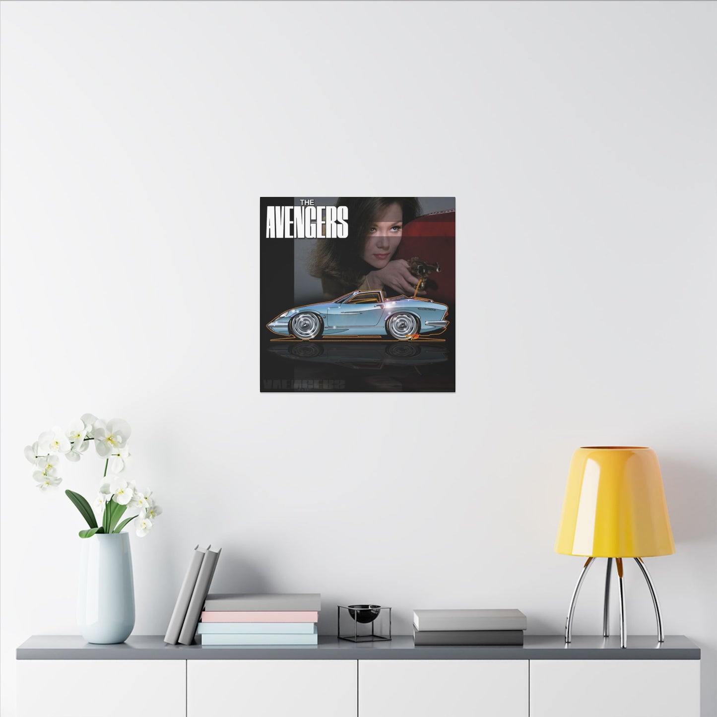 THE AVENGERS TV Show Emma Peel Lotus Elan Canvas Art Print - 2 Sizes