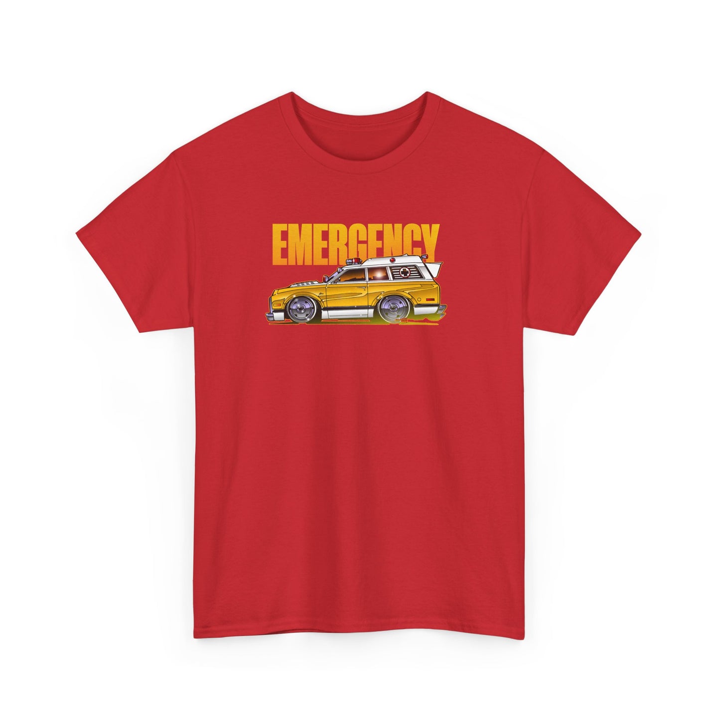 EMERGENCY TV Show 1970 Chevy Suburban AMBULANCE Concept Art Cotton Tee 11 Colors