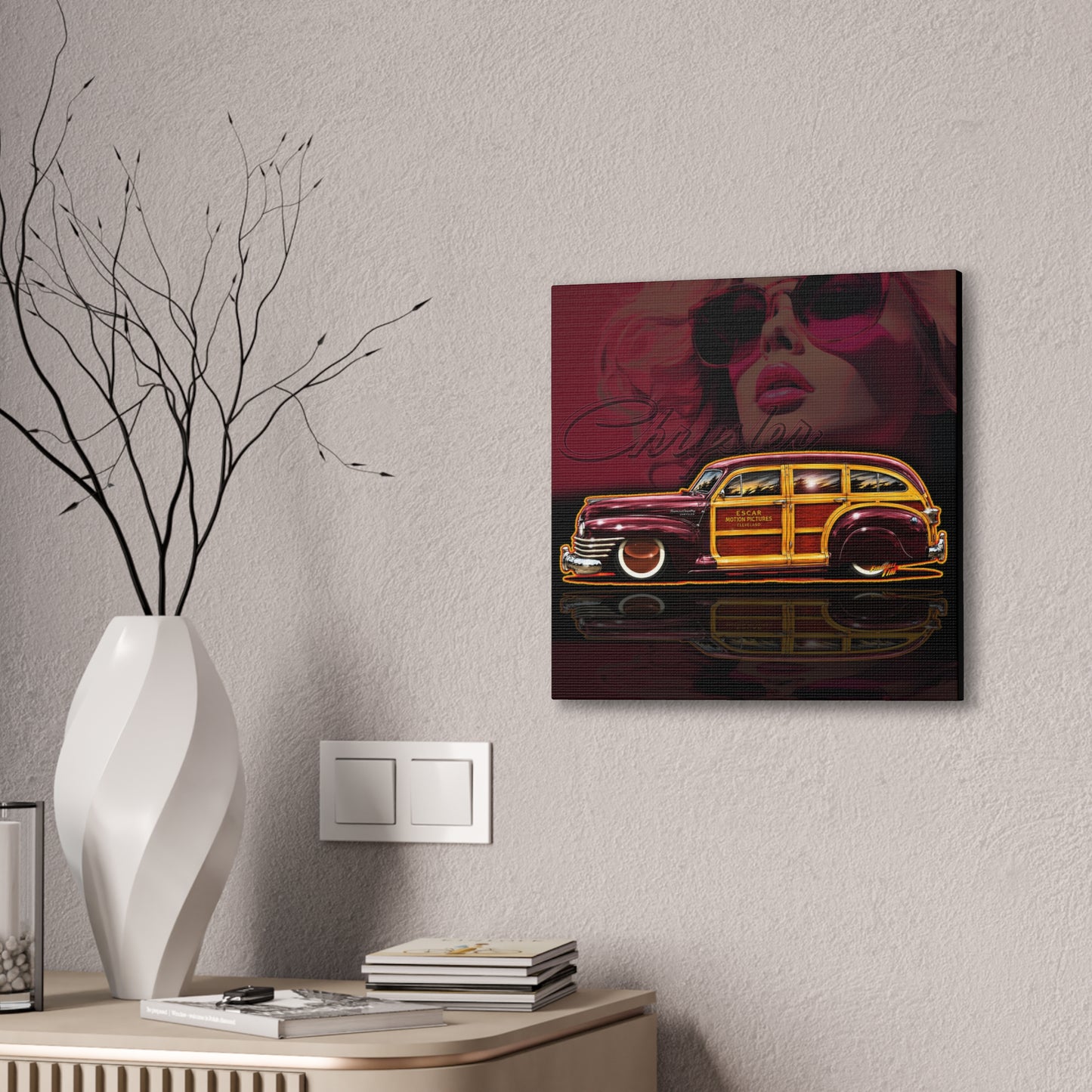 CHRYSLER TOWN & COUNTRY 1942 Collectible Fireball Art Canvas Stretched Print