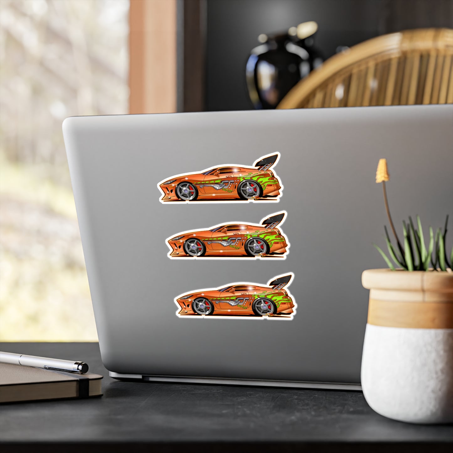 FAST & FURIOUS 1994 TOYOTA SUPRA MK IV Fireball Art Kiss-Cut Vinyl Decal Set
