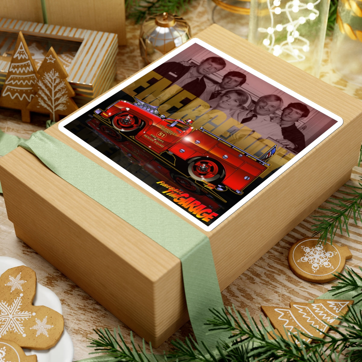 EMERGENCY SQUAD 51 Fire Truck Concept Art Kiss-Cut Stickers 4 Sizes