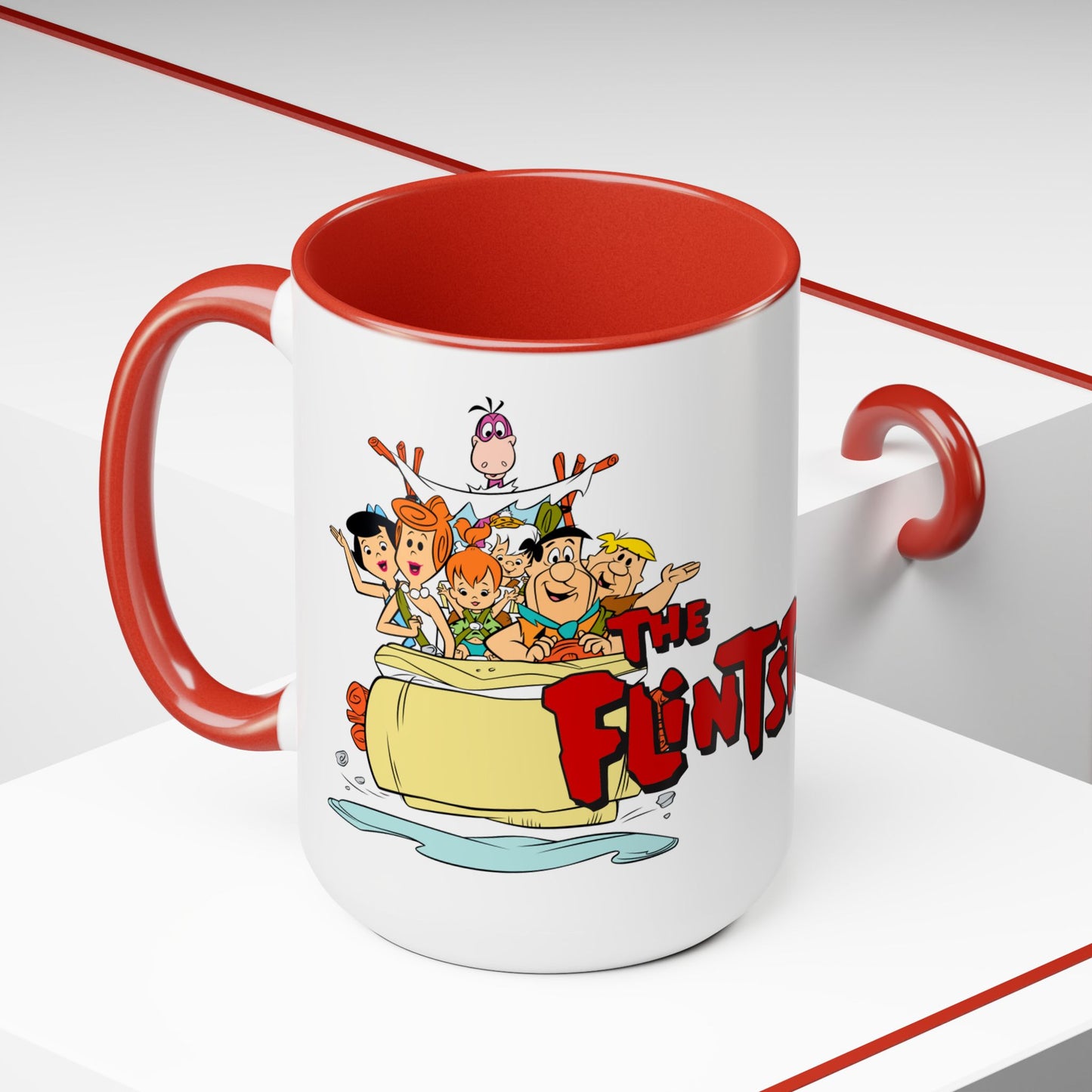 THE FLINTSTONES Vintage Cartoon Coffee Mug 15oz-Mug-Fireball Tim Garage