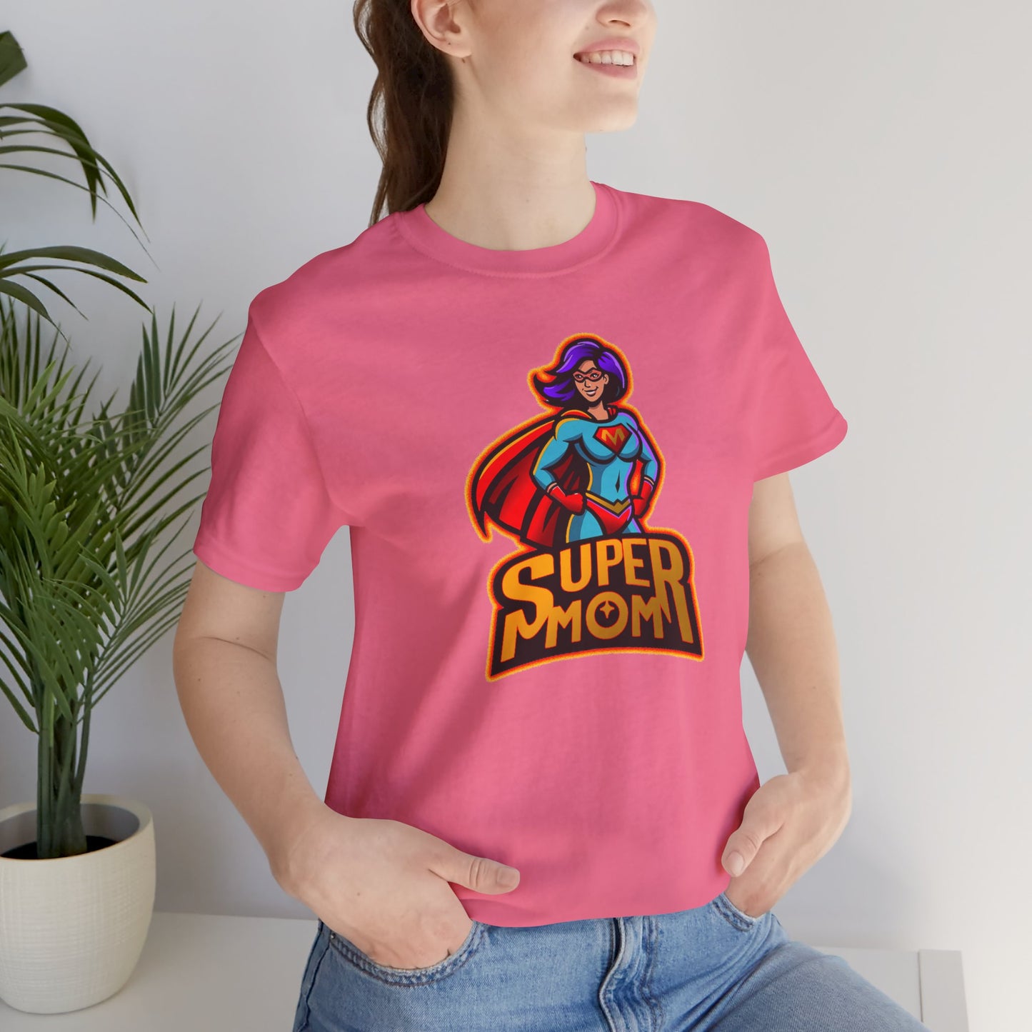 SUPERMOM Mothers Day Jersey Short Sleeve Tee in 10 Colors