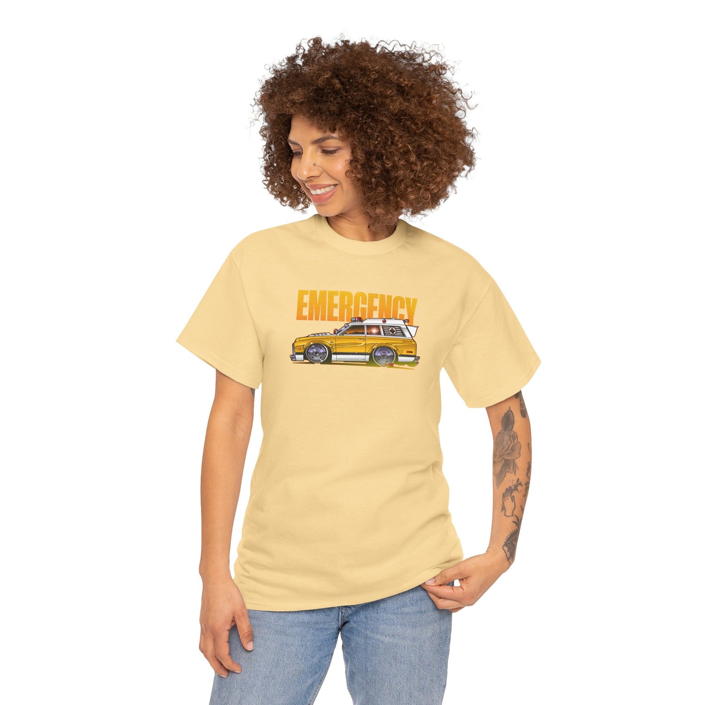EMERGENCY TV Show 1970 Chevy Suburban AMBULANCE Concept Art Cotton Tee 11 Colors