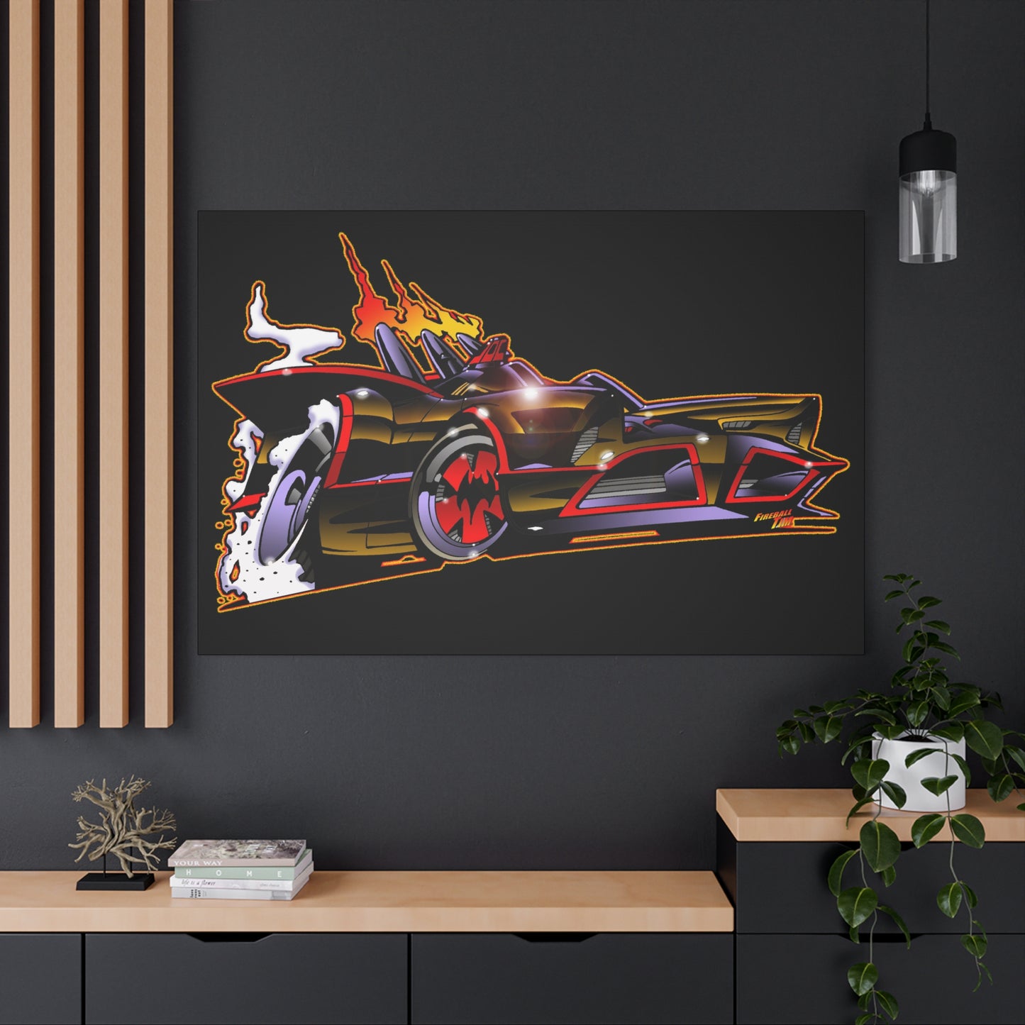 BATMOBILE 1966 BATMAN BAT66 Collectible TV Car Canvas Wall Art