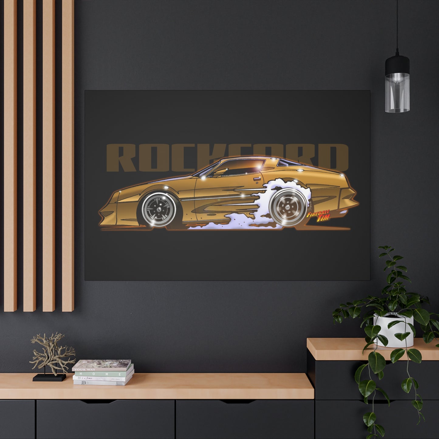 ROCKFORD FILES Pontiac Firebird Fireball Art Canvas Wall Print