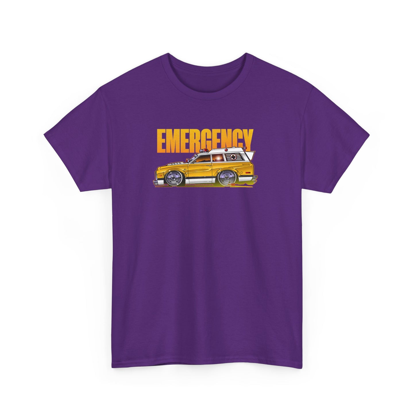 EMERGENCY TV Show 1970 Chevy Suburban AMBULANCE Concept Art Cotton Tee 11 Colors