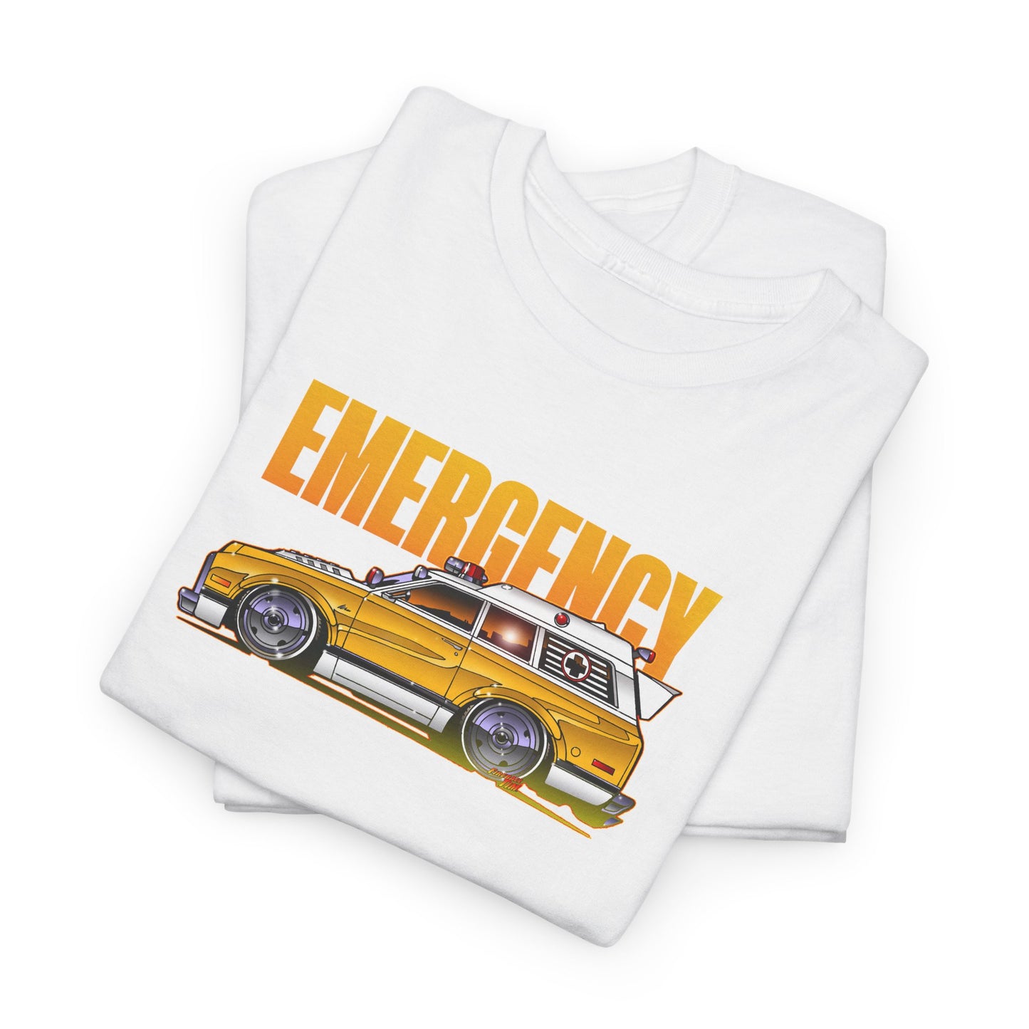 EMERGENCY TV Show 1970 Chevy Suburban AMBULANCE Concept Art Cotton Tee 11 Colors