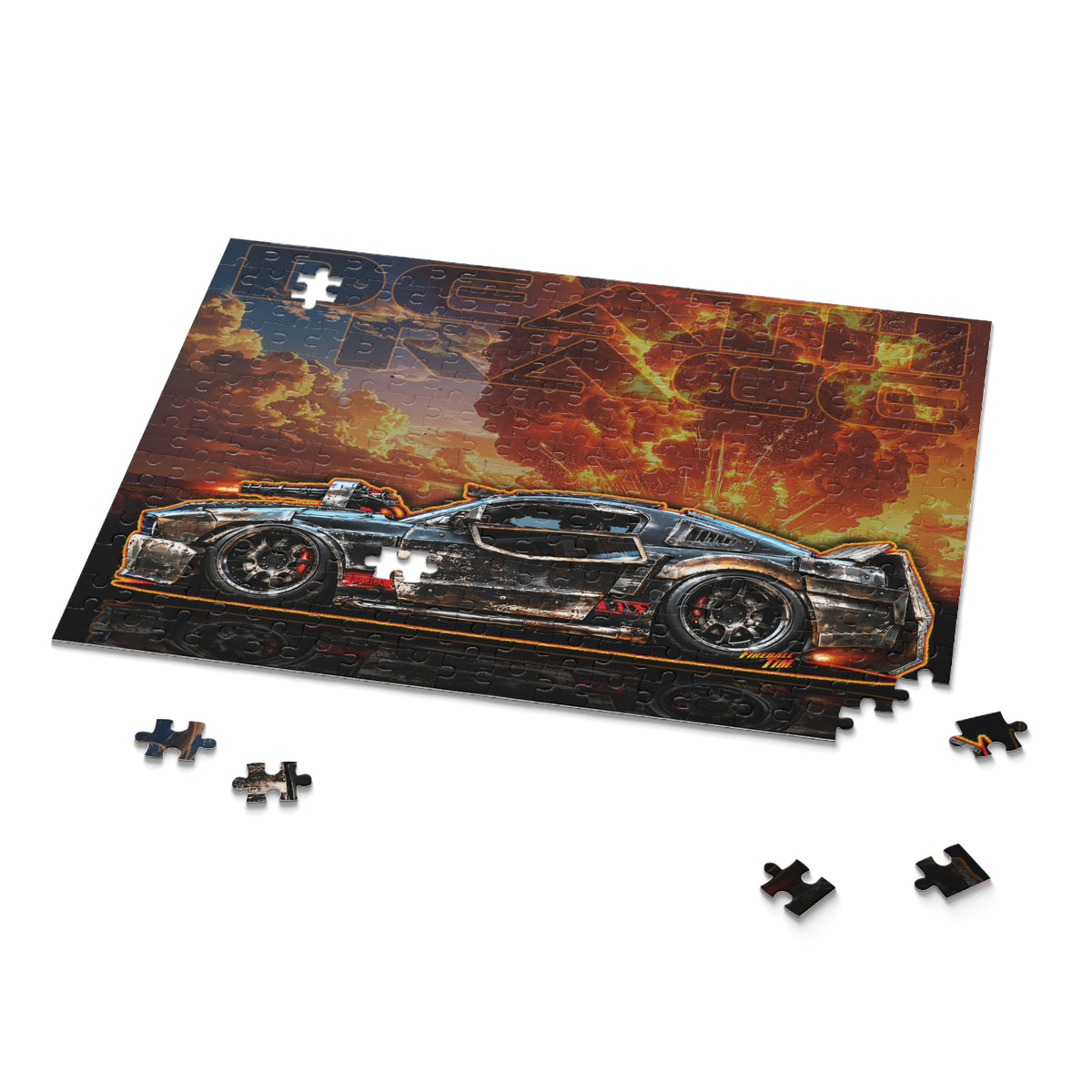 DEATH RACE MUSTANG Collectible Fireball Art Jigsaw Puzzle — (120/252/500‑Piece)