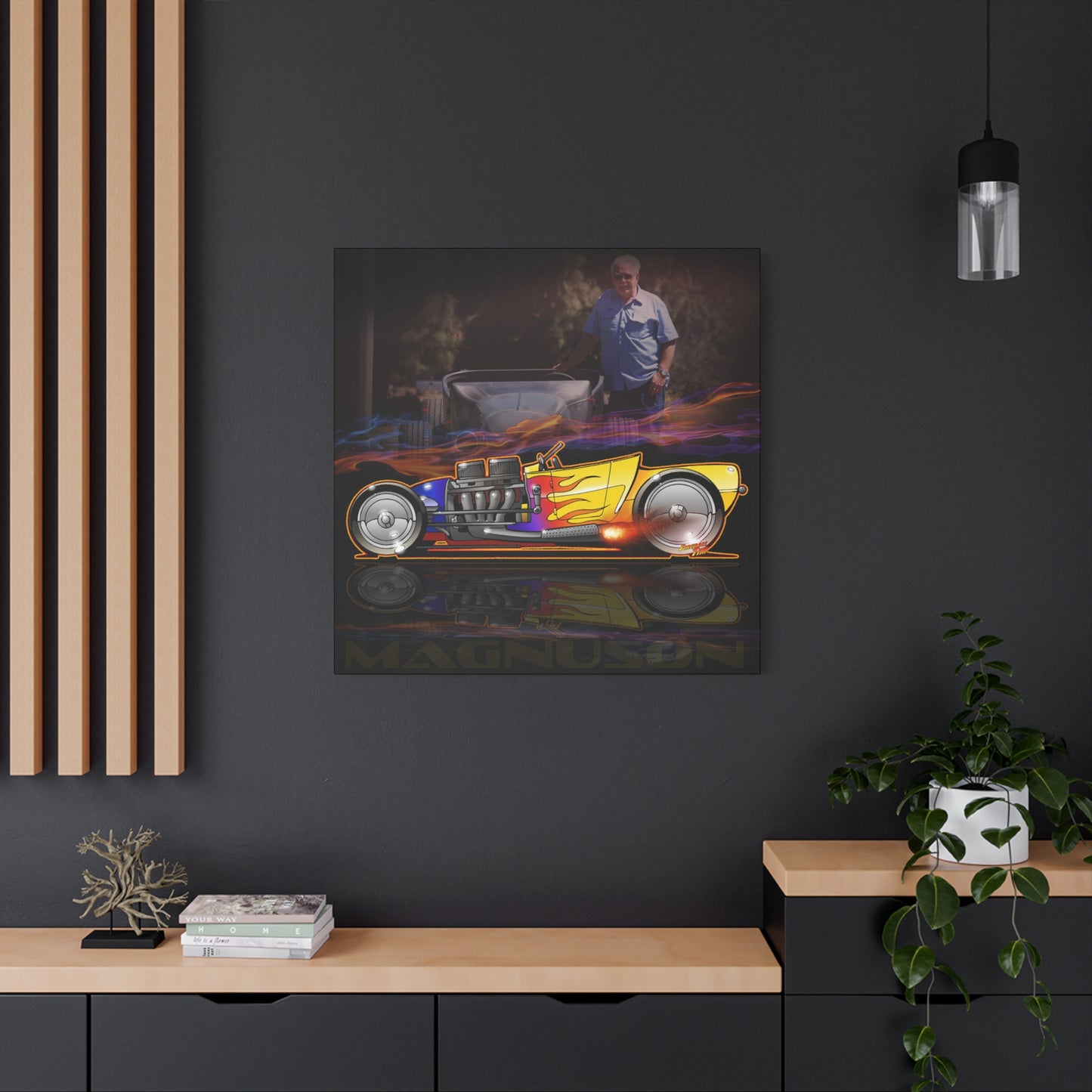 MAGNUSON Track Roadster Hot Rod Fireball Art Canvas Print