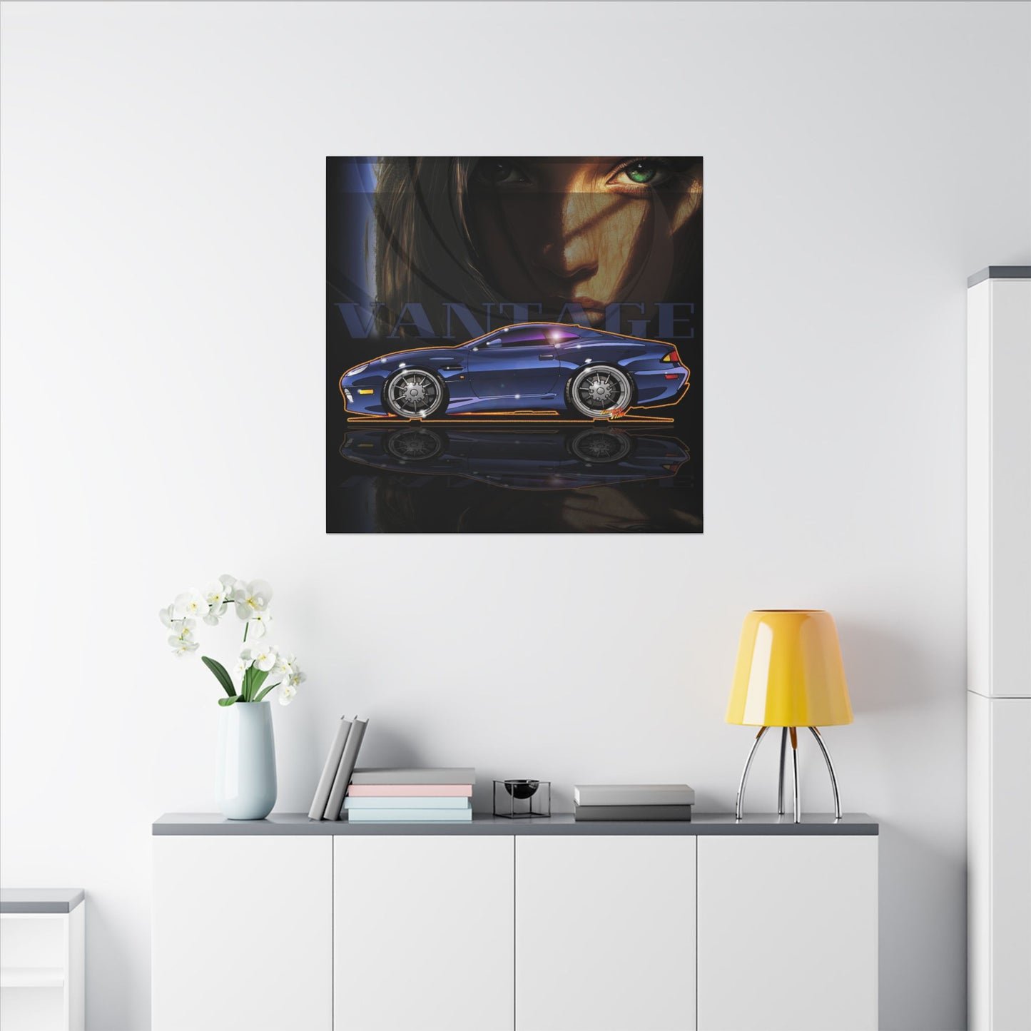ASTON MARTIN VANTAGE 2001 Fireball Art Canvas Print