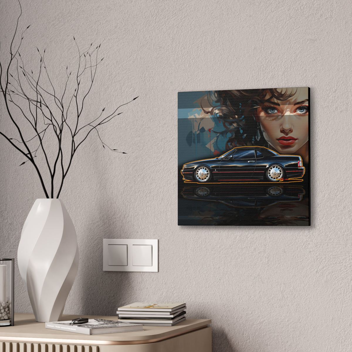 CADILLAC ALLANTE Collectible Fireball Art Canvas Stretched Print