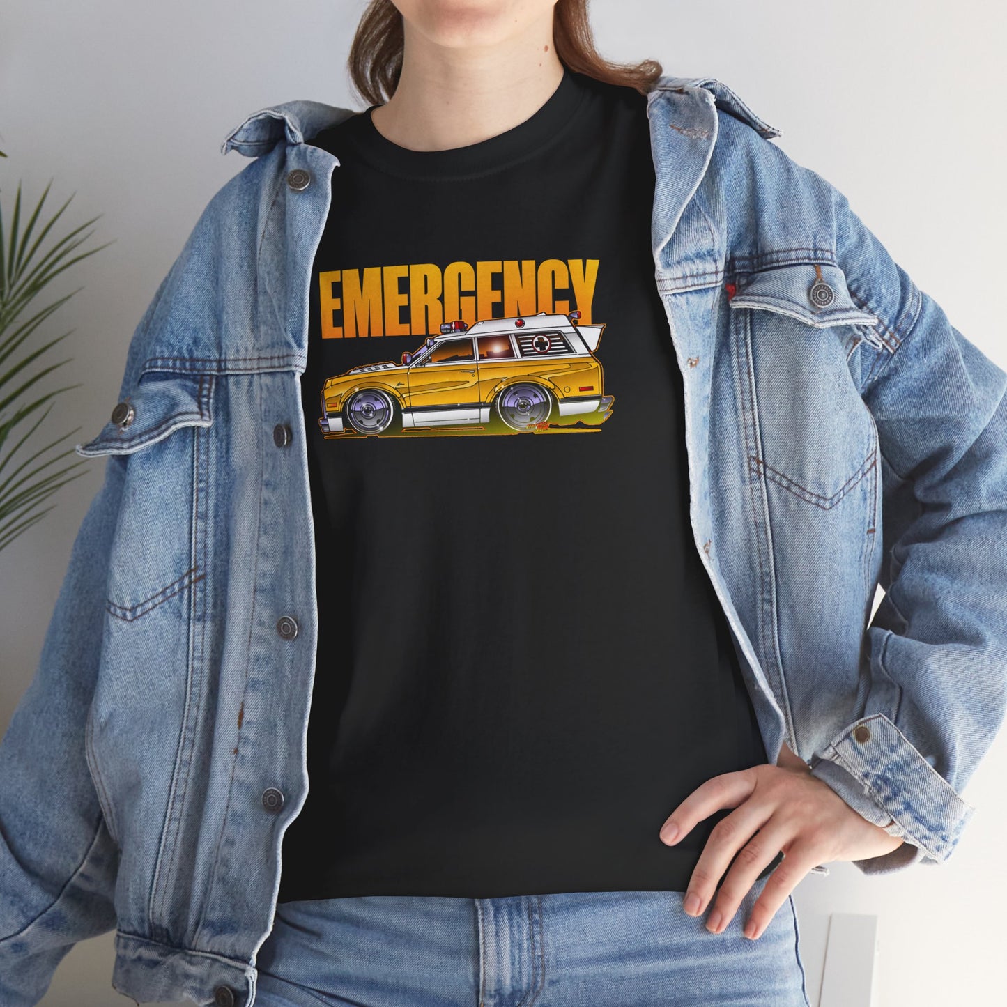 EMERGENCY TV Show 1970 Chevy Suburban AMBULANCE Concept Art Cotton Tee 11 Colors