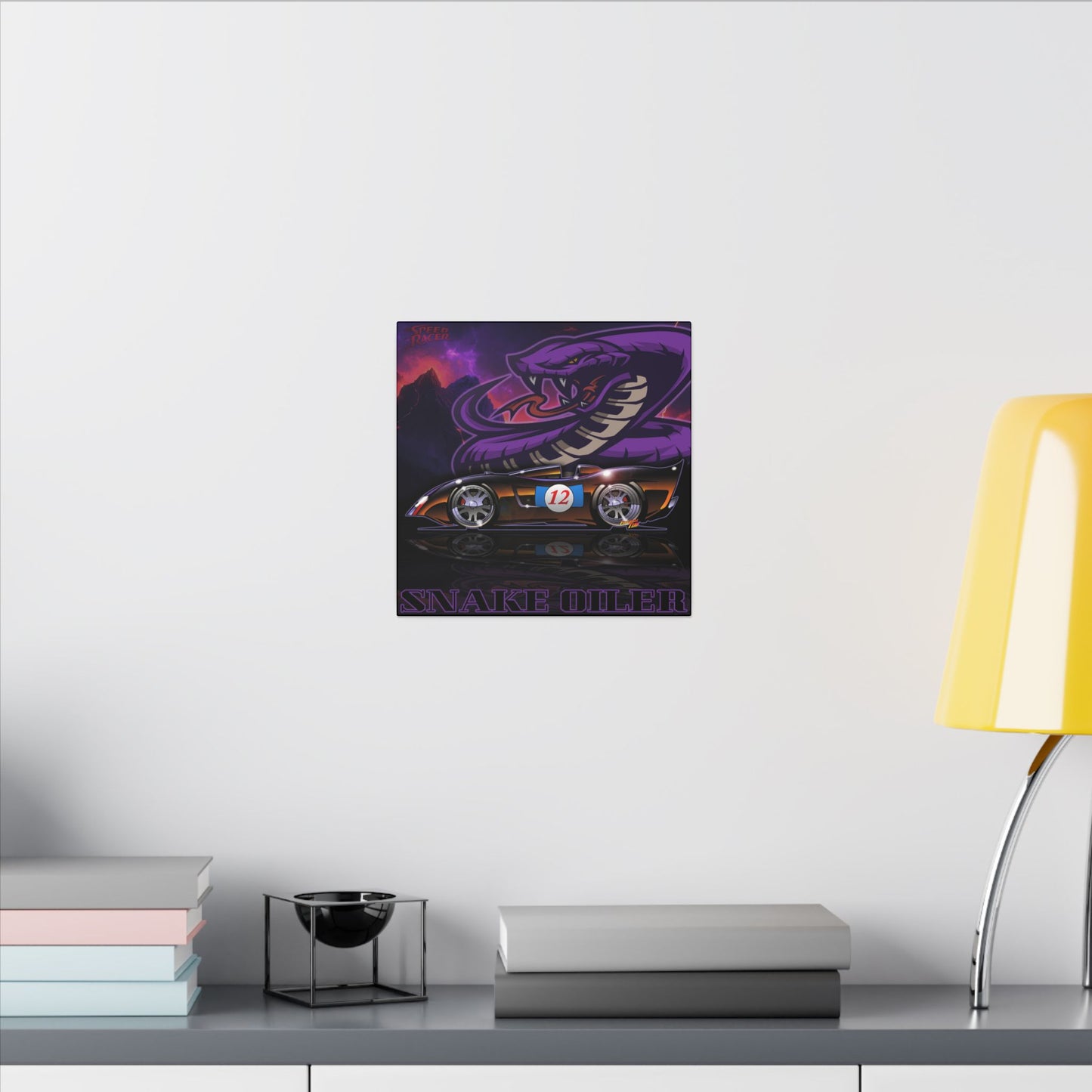 SPEED RACER SNAKE OILER TV Car Fireball Art Canvas Print - 12x12