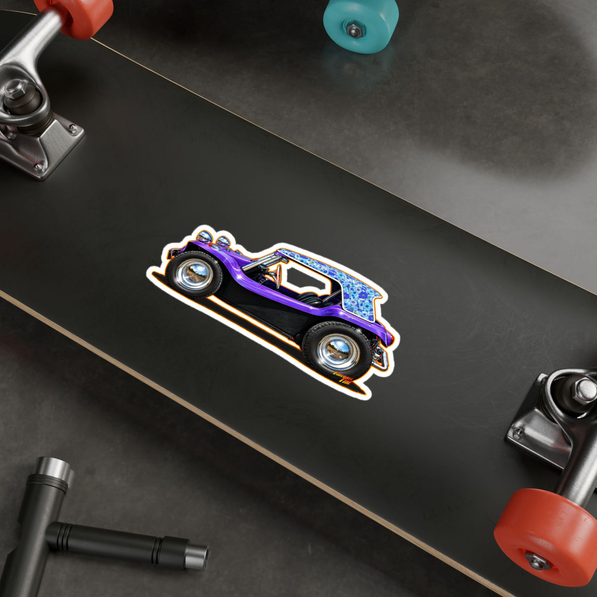 DUNE BUGGY BOYSENBERRY Collectible Fireball Art Stickers in 4 Sizes