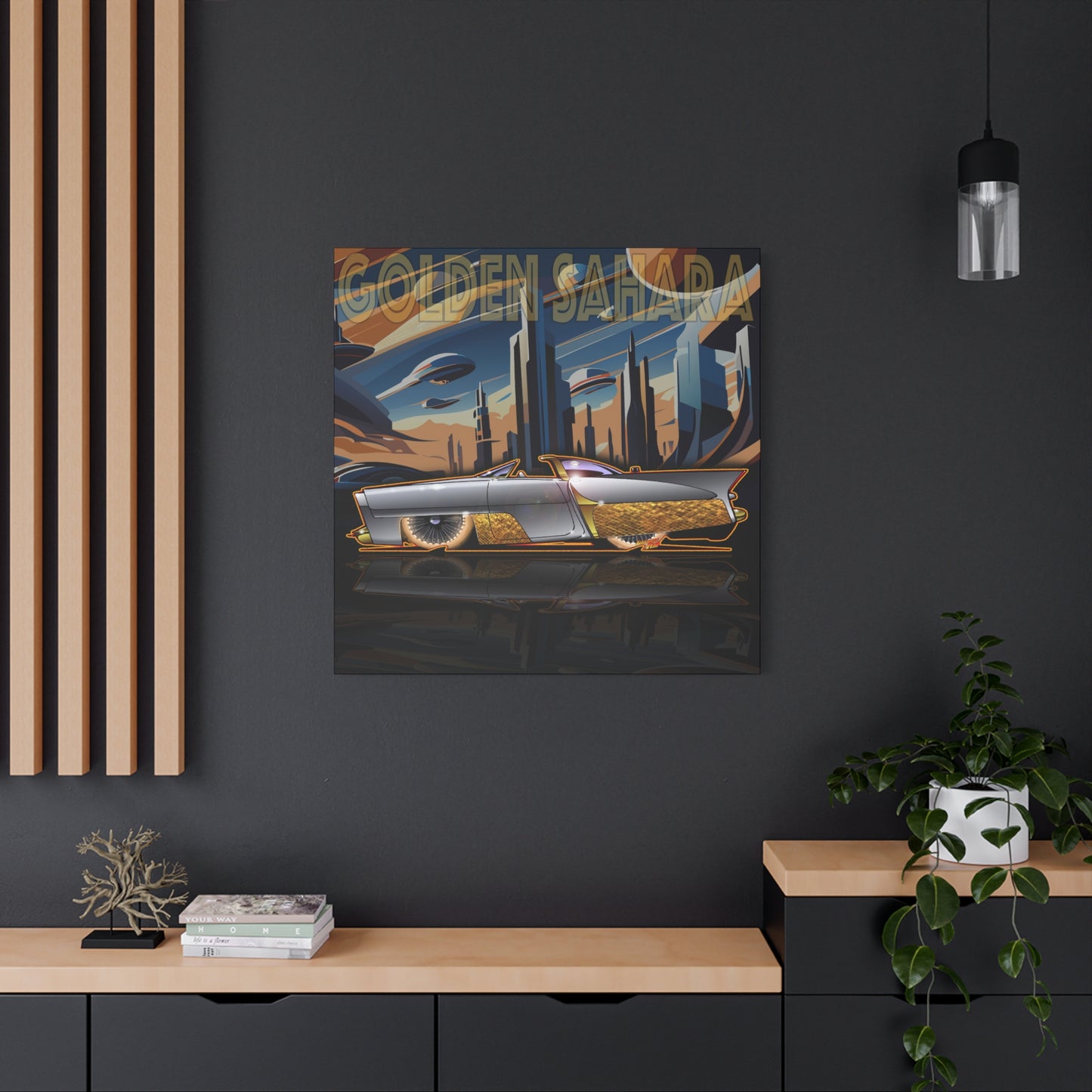 GOLDEN SAHARA Custom Concept Car Fireball Art Canvas Art