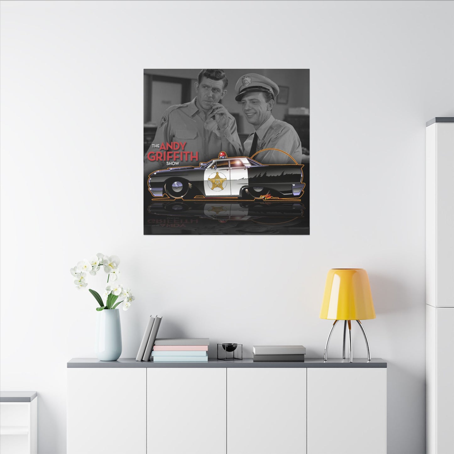 ANDY GRIFFITH SHOW 1963 Ford Galaxie Police Patrol Car Canvas Art Print - 2 Sizes