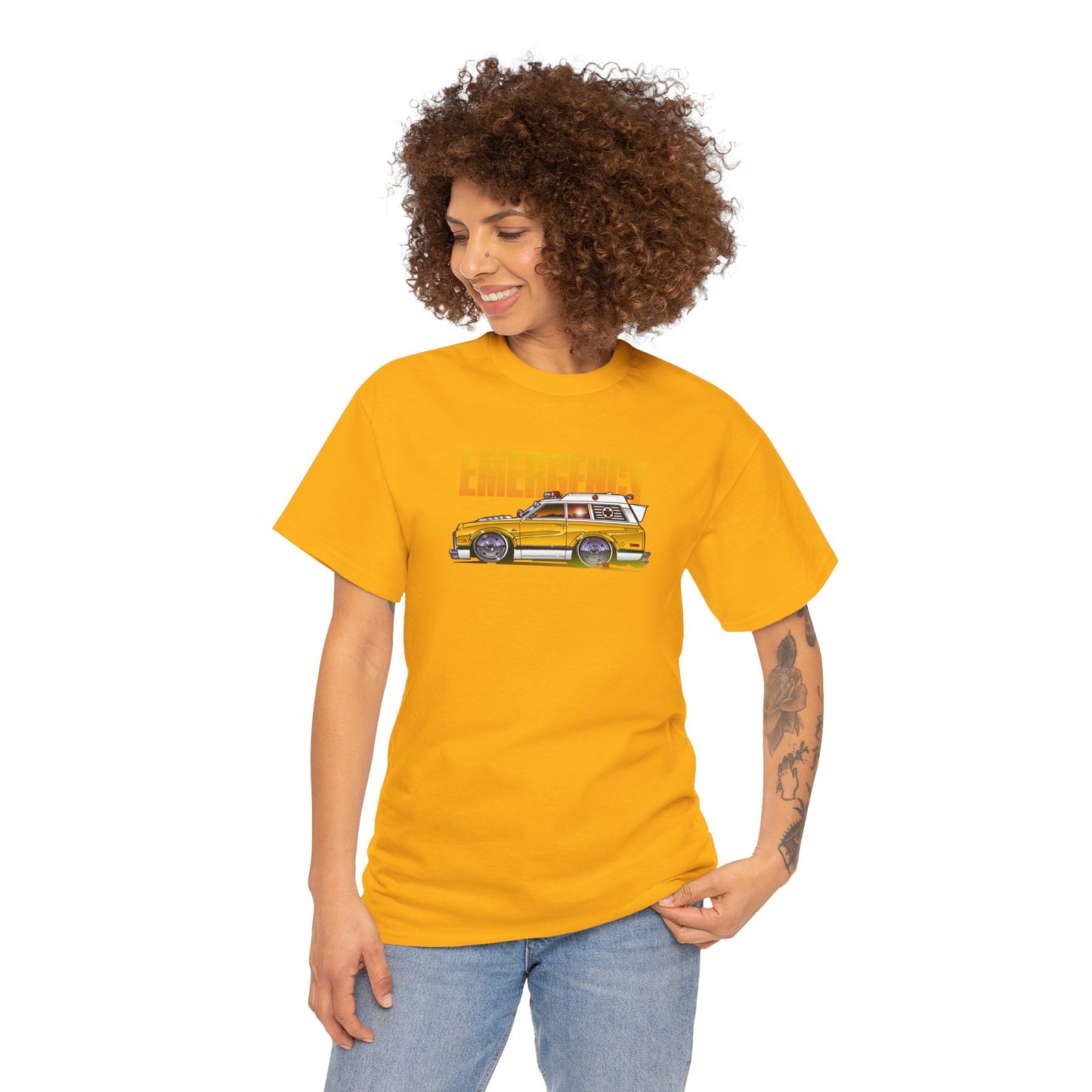 EMERGENCY TV Show 1970 Chevy Suburban AMBULANCE Concept Art Cotton Tee 11 Colors