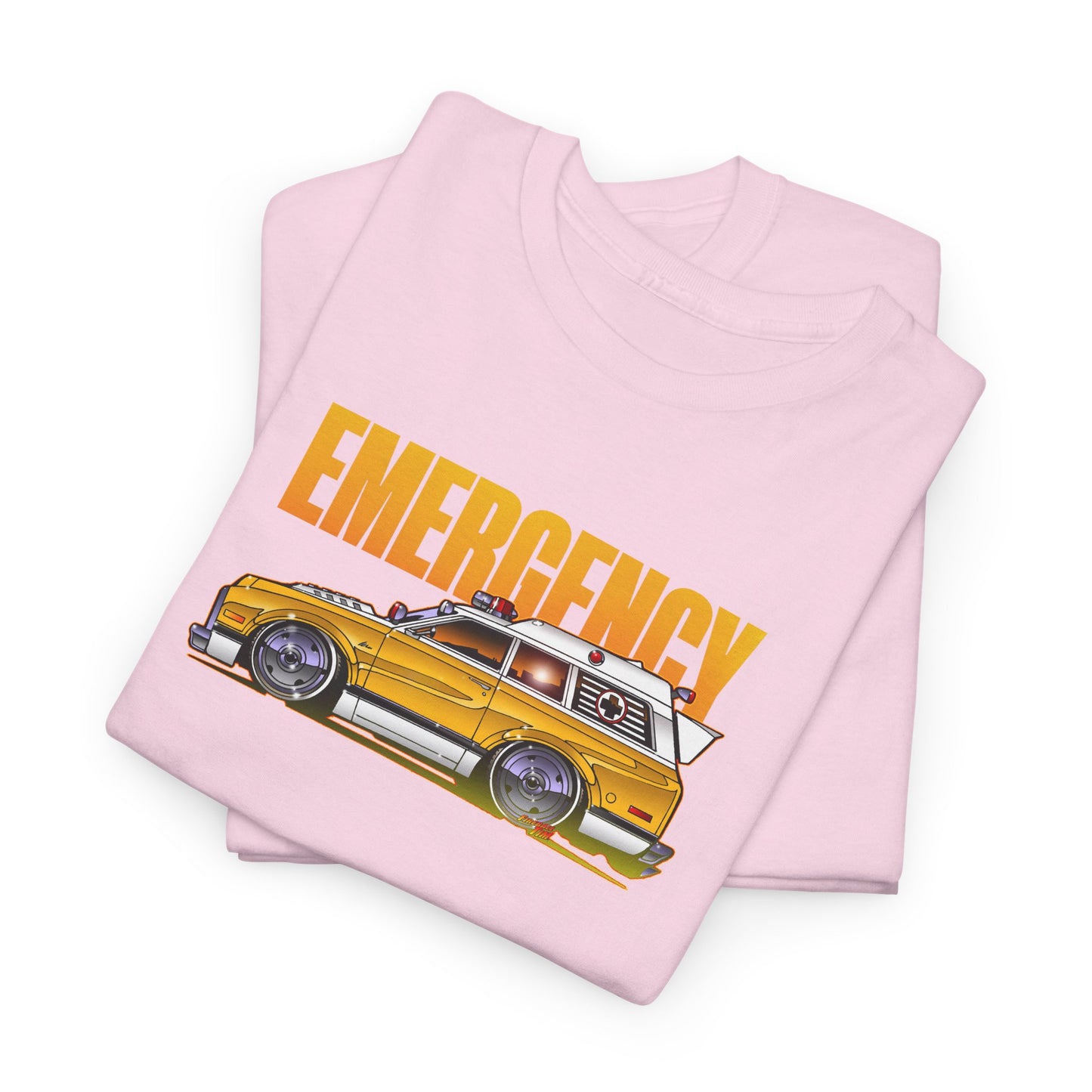 EMERGENCY TV Show 1970 Chevy Suburban AMBULANCE Concept Art Cotton Tee 11 Colors